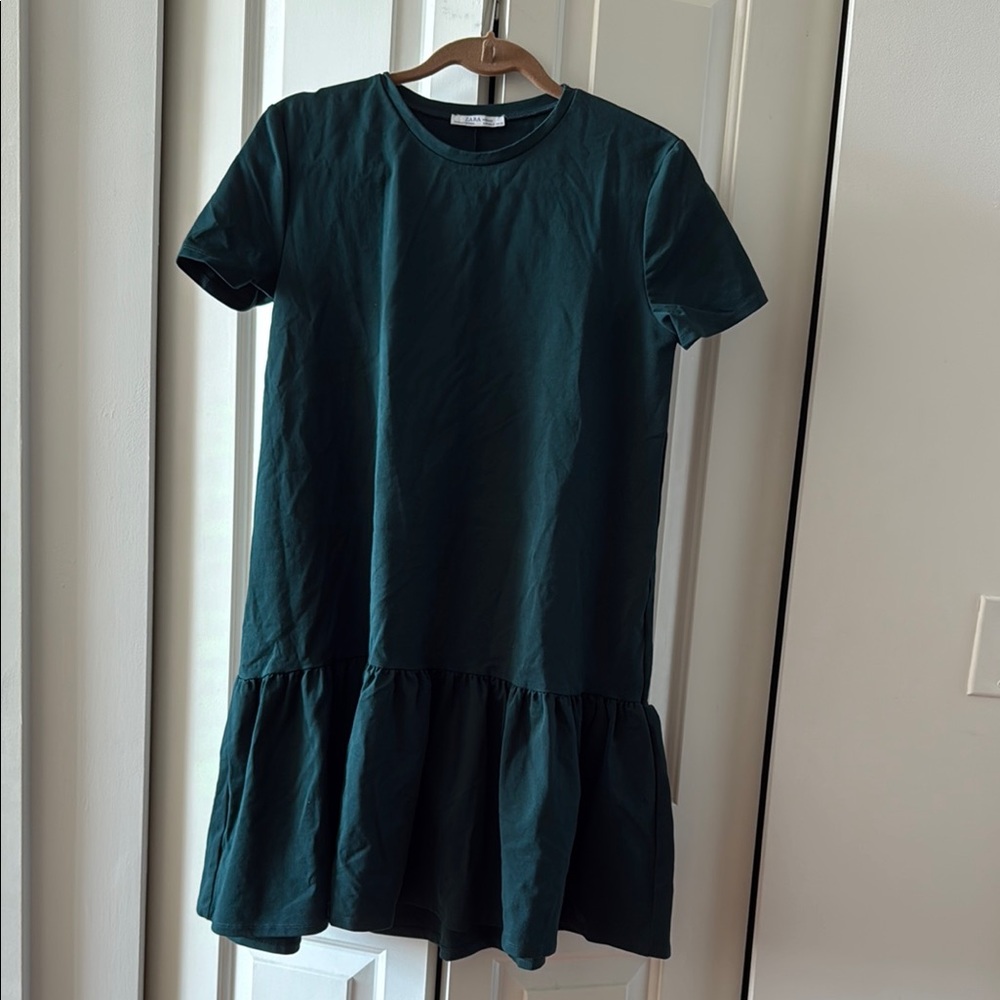 Zara Green Ruffled Tiered Sundress (size M)
